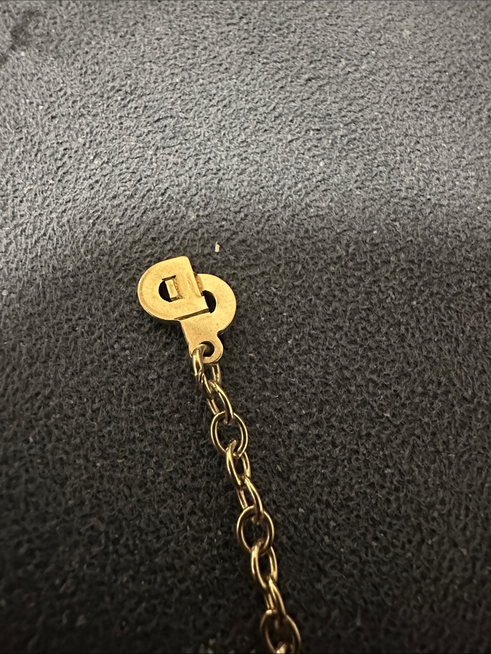 Dior Gold-Tone Rope Chain Necklace with Signature CD Pendant PREOWNED - Picture 3 of 9
